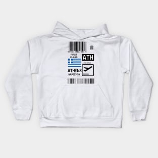 Athens Greece travel ticket Kids Hoodie